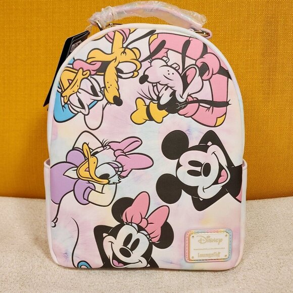 Loungefly Disney Mickey Mouse & Friends Tie-Dye Mini Backpack Minnie Daisy NEW main image 12